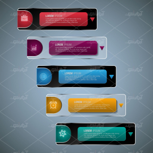 وکتور اینفوگرافیک با تکست باکس رنگی